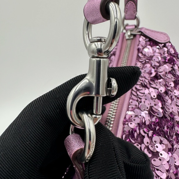 NWOT Coach Nolita Barrel Bag in purple/lilac sequins. Style J2322-CQ589 - Picture 8 of 14